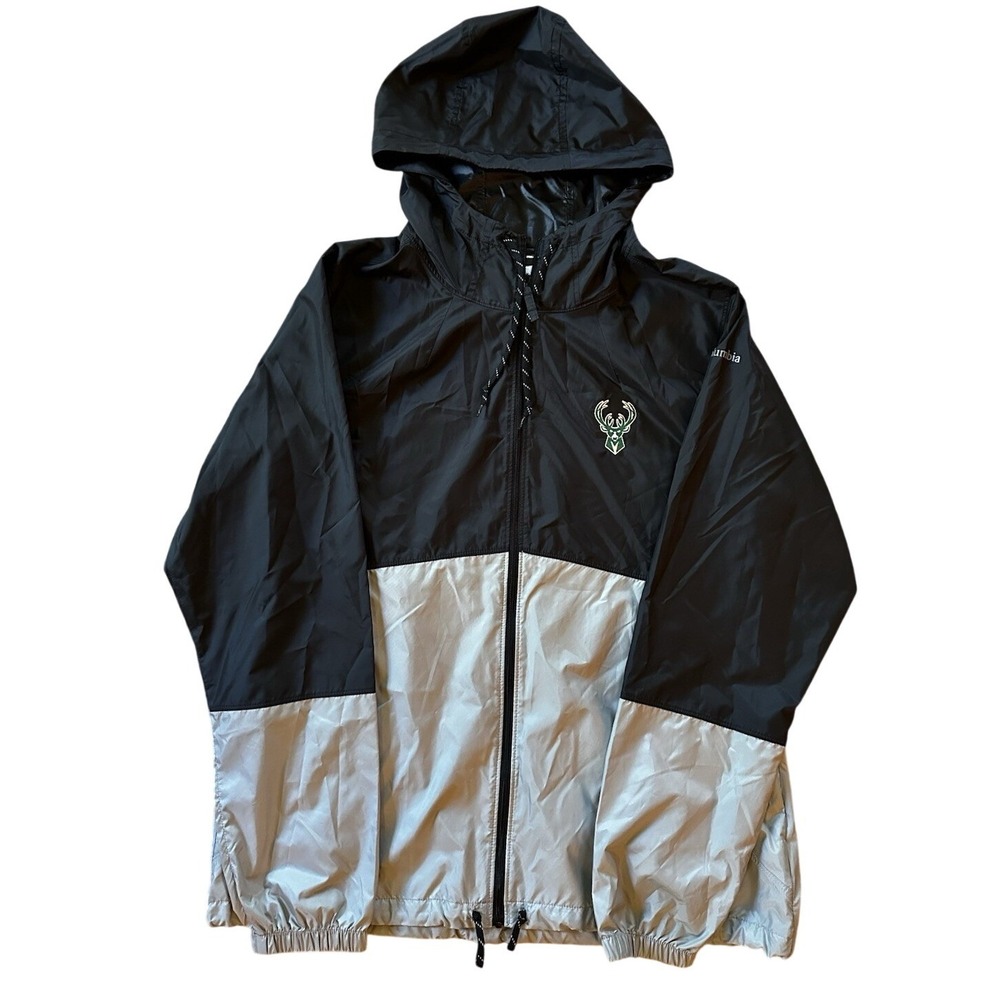Columbia Black Milwaukee Bucks Windbreaker WOMEN'S LARGE
